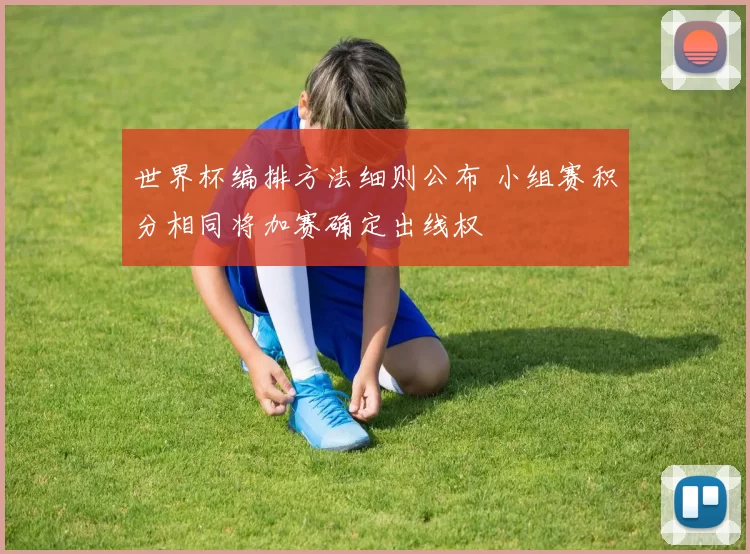 世界杯编排方法细则公布 小组赛积分相同将加赛确定出线权